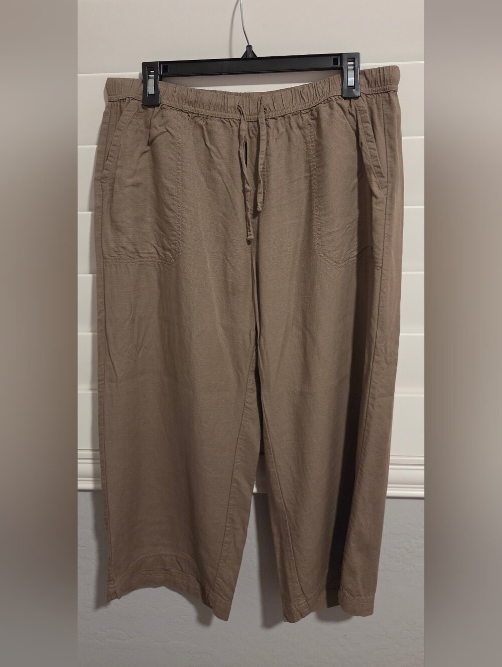 Women's Casual Drawstring Pants - Taupe